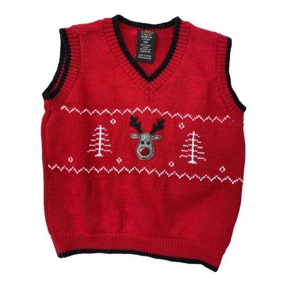 Dockers Baby Boys Christmas Reindeer V-neck Pullover Sweater Vest Size 18 Months - Picture 9 of 9